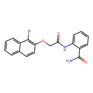 2-({[(1-Bromo-2-naphthyl)oxy]acetyl}amino)benzamide structure