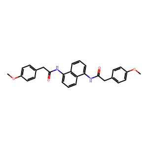 N,N'-1,5-naphthalenediylbis[2-(4-methoxyphenyl)acetamide] structure