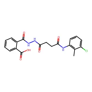2-[[[4-(3-Chloro-2-methylanilino)-4-oxobutanoyl]amino]carbamoyl]benzoic acid structure