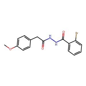 2-bromo-N'-[(4-methoxyphenyl)acetyl]benzohydrazide structure