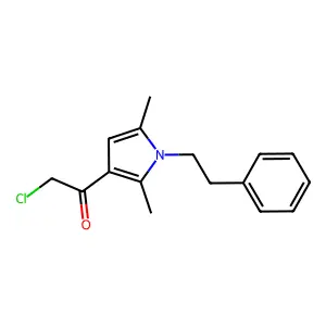 2-chloro-1-[2,5-dimethyl-1-(2-phenylethyl)-1H-pyrrol-3-yl]ethanone structure