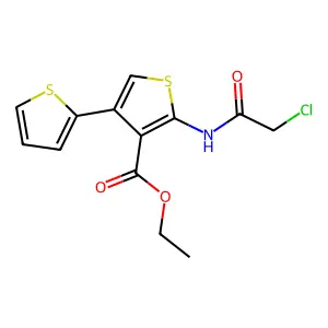 Ethyl 5'-(2-chloroacetamido)-[2,3'-bithiophene]-4'-carboxylate structure