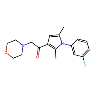 1-(1-(3-fluorophenyl)-2,5-dimethyl-1H-pyrrol-3-yl)-2-morpholinoethanone structure