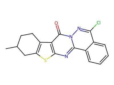 5-chloro-11-methyl-9,10,11,12-tetrahydro-8H-[1]benzothieno[2',3':4,5]pyrimido[2,1-a]phthalazin-8-one structure