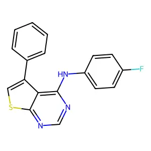 N-(4-fluorophenyl)-5-phenylthieno[2,3-d]pyrimidin-4-amine structure