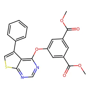 Dimethyl 5-[(5-phenylthieno[2,3-d]pyrimidin-4-yl)oxy]isophthalate structure