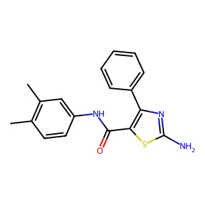 2-amino-N-(3,4-dimethylphenyl)-4-phenyl-1,3-thiazole-5-carboxamide structure