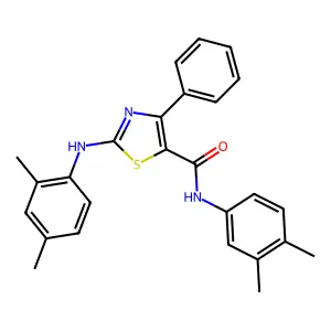 N-(3,4-dimethylphenyl)-2-[(2,4-dimethylphenyl)amino]-4-phenyl-1,3-thiazole-5-carboxamide structure