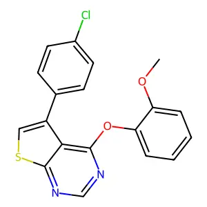 5-(4-Chlorophenyl)-4-(2-methoxyphenoxy)thieno[2,3-d]pyrimidine structure