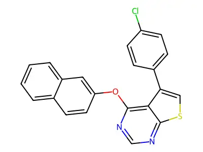 5-(4-Chlorophenyl)-4-naphthalen-2-yloxythieno[2,3-d]pyrimidine structure