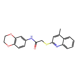 N-(2,3-dihydro-1,4-benzodioxin-6-yl)-2-[(4-methylquinolin-2-yl)sulfanyl]acetamide structure