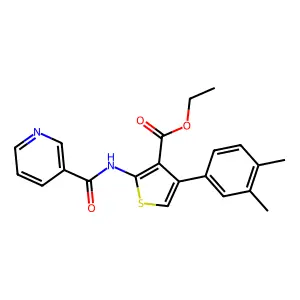 Ethyl 4-(3,4-dimethylphenyl)-2-(nicotinamido)thiophene-3-carboxylate structure