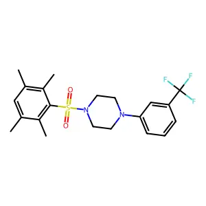 1-[(2,3,5,6-Tetramethylphenyl)sulfonyl]-4-[3-(trifluoromethyl)phenyl]piperazine structure