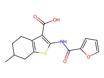 2-(Furan-2-amido)-6-methyl-4,5,6,7-tetrahydro-1-benzothiophene-3-carboxylic acid structure
