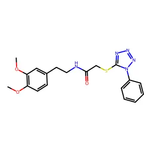 N-[2-(3,4-dimethoxyphenyl)ethyl]-2-[(1-phenyl-1H-1,2,3,4-tetrazol-5-yl)sulfanyl]acetamide structure