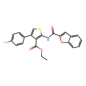 Ethyl 2-(benzofuran-2-carboxamido)-4-(4-fluorophenyl)thiophene-3-carboxylate structure
