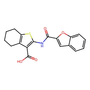 2-(1-Benzofuran-2-amido)-4,5,6,7-tetrahydro-1-benzothiophene-3-carboxylic acid structure