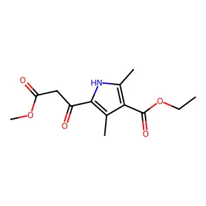 ethyl 5-(3-methoxy-3-oxopropanoyl)-2,4-dimethyl-1H-pyrrole-3-carboxylate structure