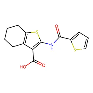 2-(Thiophene-2-amido)-4,5,6,7-tetrahydro-1-benzothiophene-3-carboxylic acid structure