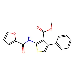 Methyl 2-(2-furoylamino)-4-phenyl-3-thiophenecarboxylate structure