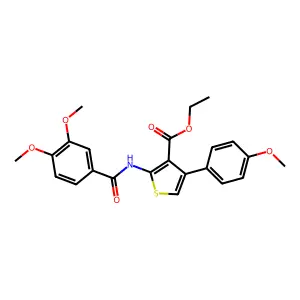 Ethyl 2-[(3,4-dimethoxybenzoyl)amino]-4-(4-methoxyphenyl)-3-thiophenecarboxylate structure
