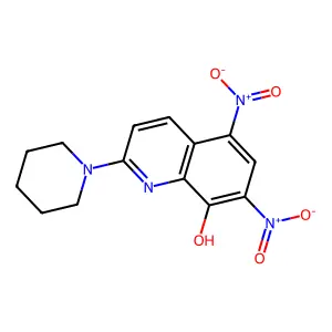 5,7-Dinitro-2-piperidin-1-ylquinolin-8-ol structure