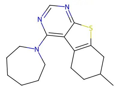 4-(1-Azepanyl)-7-methyl-5,6,7,8-tetrahydro[1]benzothieno[2,3-d]pyrimidine structure