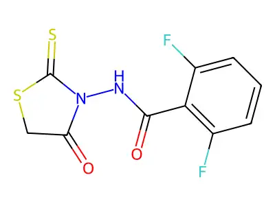 2,6-difluoro-N-(4-oxo-2-sulfanylidene-1,3-thiazolidin-3-yl)benzamide structure