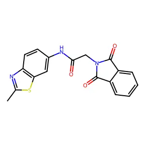 2-(1,3-dioxoisoindolin-2-yl)-N-(2-methylbenzo[d]thiazol-6-yl)acetamide structure
