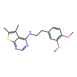 N-[2-(3,4-dimethoxyphenyl)ethyl]-5,6-dimethylthieno[2,3-d]pyrimidin-4-amine structure