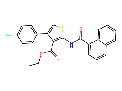Ethyl 4-(4-fluorophenyl)-2-(1-naphthoylamino)-3-thiophenecarboxylate structure
