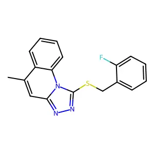1-((2-Fluorobenzyl)thio)-5-methyl-[1,2,4]triazolo[4,3-a]quinoline structure