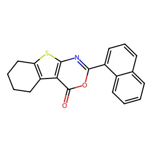 2-Naphthalen-1-yl-5,6,7,8-tetrahydro-[1]benzothiolo[2,3-d][1,3]oxazin-4-one structure