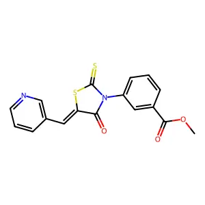 (E)-methyl 3-(4-oxo-5-(pyridin-3-ylmethylene)-2-thioxothiazolidin-3-yl)benzoate structure