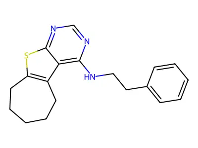 N-(2-phenylethyl)-8-thia-4,6-diazatricyclo[7.5.0.0^{2,7}]tetradeca-1(9),2,4,6-tetraen-3-amine structure