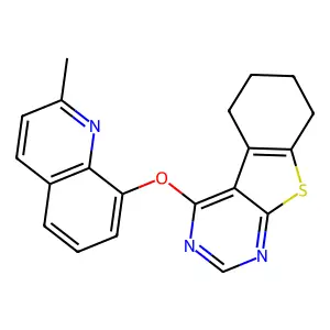 4-(2-Methylquinolin-8-yl)oxy-5,6,7,8-tetrahydro-[1]benzothiolo[2,3-d]pyrimidine structure