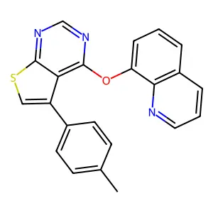 4-(Quinolin-8-yloxy)-5-(p-tolyl)thieno[2,3-d]pyrimidine structure