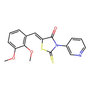 (E)-5-(2,3-dimethoxybenzylidene)-3-(pyridin-3-yl)-2-thioxothiazolidin-4-one structure