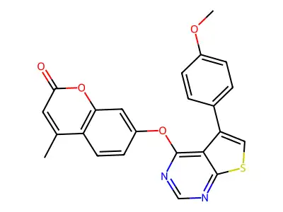 7-[5-(4-Methoxyphenyl)thieno[2,3-d]pyrimidin-4-yl]oxy-4-methylchromen-2-one structure