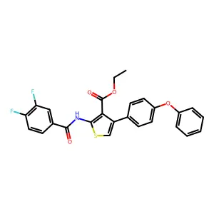 Ethyl 2-(3,4-difluorobenzamido)-4-(4-phenoxyphenyl)thiophene-3-carboxylate structure