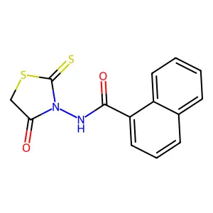 N-(4-oxo-2-sulfanylidene-1,3-thiazolidin-3-yl)naphthalene-1-carboxamide structure