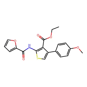 Ethyl 2-(2-furoylamino)-4-(4-methoxyphenyl)thiophene-3-carboxylate structure