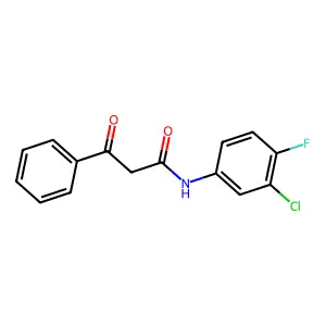 N-(3-chloro-4-fluorophenyl)-3-oxo-3-phenylpropanamide structure