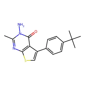 3-amino-5-(4-tert-butylphenyl)-2-methylthieno[2,3-d]pyrimidin-4(3H)-one structure