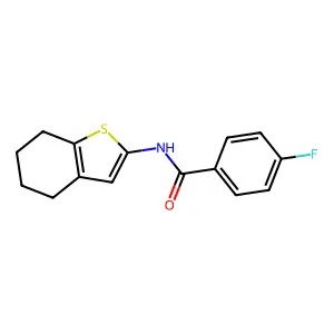 4-fluoro-N-(4,5,6,7-tetrahydro-1-benzothiophen-2-yl)benzamide structure