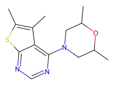4-(5,6-Dimethylthieno[2,3-d]pyrimidin-4-yl)-2,6-dimethylmorpholine structure