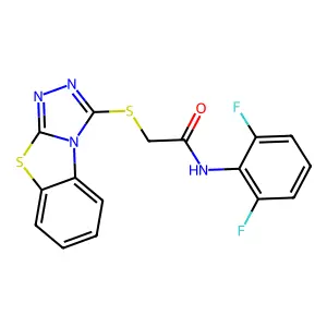 N-(2,6-difluorophenyl)-2-([1,2,4]triazolo[3,4-b][1,3]benzothiazol-3-ylsulfanyl)acetamide structure