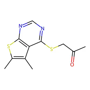 1-({5,6-Dimethylthieno[2,3-d]pyrimidin-4-yl}sulfanyl)propan-2-one structure