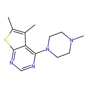 5,6-Dimethyl-4-(4-methyl-1-piperazinyl)thieno[2,3-d]pyrimidine structure