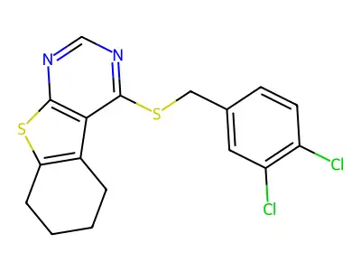 3,4-Dichlorobenzyl 5,6,7,8-tetrahydro[1]benzothieno[2,3-d]pyrimidin-4-yl sulfide structure